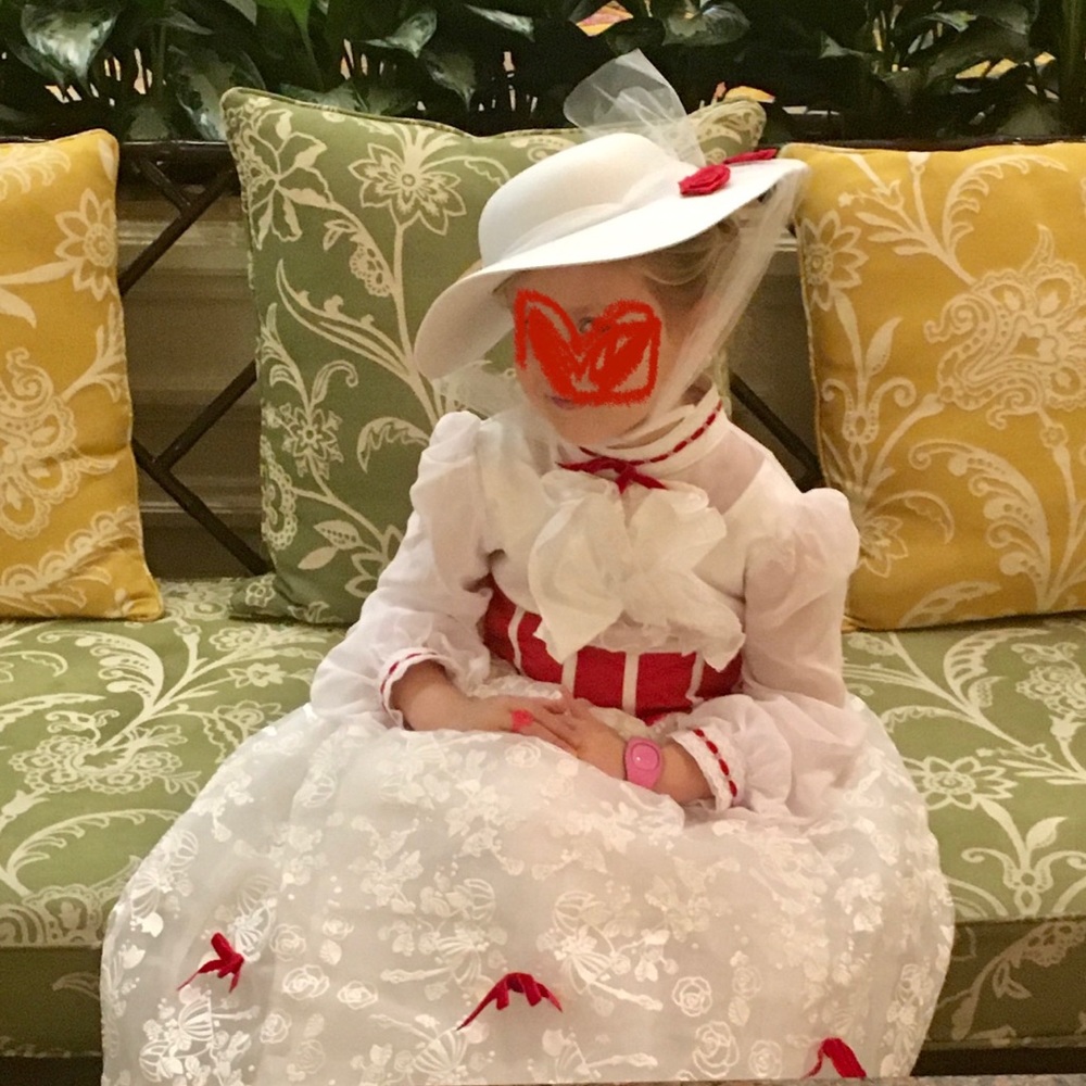 Like new authentic Mary Poppins gown and hat size 9/10